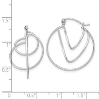 Thumbnail for 14k White Gold Polished Twisted Circles Hoop Earrings