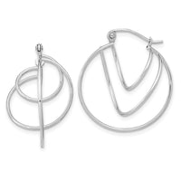 Thumbnail for 14k White Gold Polished Twisted Circles Hoop Earrings