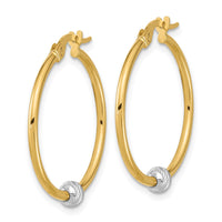 Thumbnail for 14k Two-tone Polished Diamond Cut Hoop Earrings