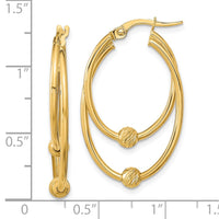 Thumbnail for 14k Gold Polished Diamond Cut Hoop Earrings