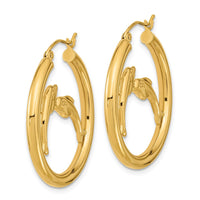 Thumbnail for 14k Polished Dolphins Hoop Earrings