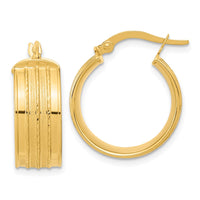 Thumbnail for 14k Polished Satin Hoop Earrings