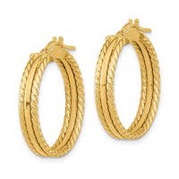 Thumbnail for 14k Polished Textured Hoops