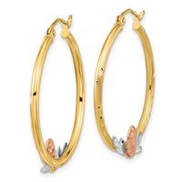Thumbnail for 14K Tri-color Guadalupe Hoop Earrings