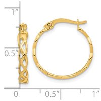Thumbnail for 14k Gold Polished Intertwined Filigree Hoop Earrings