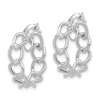 Thumbnail for 14k Polished Cable Link Circle Hoop Earrings