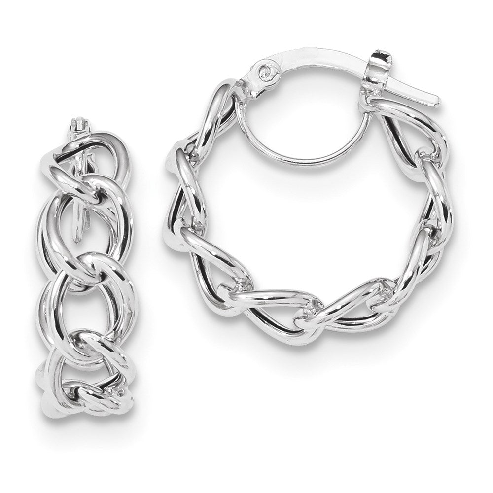 14k Polished Cable Link Circle Hoop Earrings