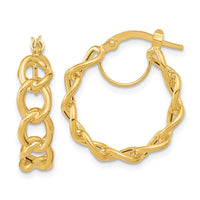 Thumbnail for 14k Polished Cable Link Circle Hoop Earrings