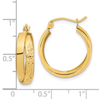 Thumbnail for 14k Polished Diamond-cut Twist Hoop Earrings