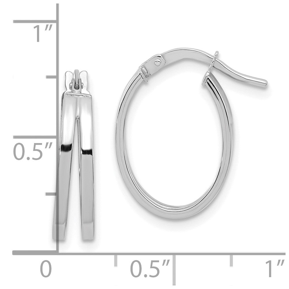 14k Polished Double Hoops