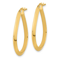 Thumbnail for 14k Polished 2.75mm Knife Edge Teardrop Shape Hoop Earrings