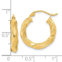 Thumbnail for 14k Polished & D/C Twist Hoop Earrings