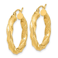 Thumbnail for 14k Polished & D/C Twist Hoop Earrings