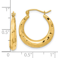Thumbnail for 14k Polished Diamond-cut Hoop Earrings
