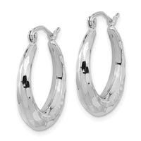 Thumbnail for 14k Polished Diamond-cut Hoop Earrings