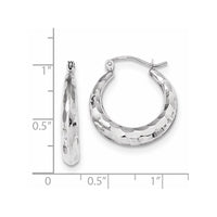 Thumbnail for 14k Polished Diamond-cut Hoop Earrings