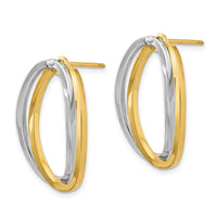 Thumbnail for 14k Two-Tone Polished Versatile Oval Post Earrings
