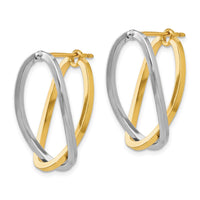 Thumbnail for 14k Two-Tone Polished Versatile Oval Post Earrings