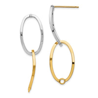Thumbnail for 14k Two-Tone Polished Versatile Oval Post Earrings