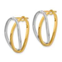Thumbnail for 14k Two-Tone Polished Versatile Oval Post Earrings