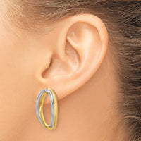 Thumbnail for 14k Two-Tone Polished Versatile Oval Post Earrings
