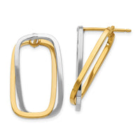 Thumbnail for 14k Two-Tone Fancy Versatile Rectangle Post Earrings