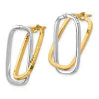 Thumbnail for 14k Two-Tone Fancy Versatile Rectangle Post Earrings