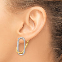 Thumbnail for 14k Two-Tone Fancy Versatile Rectangle Post Earrings