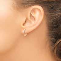 Thumbnail for 14k Rose Gold Oval Hinged Hoop Earrings