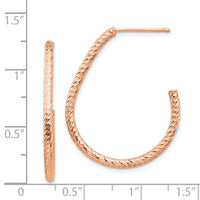 Thumbnail for 14k Rose Gold Polished Diamond-cut Post Dangle Earrings