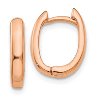 Thumbnail for 14k Rose Gold Oval Hinged Hoop Earrings