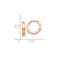 Thumbnail for 14k Rose Gold Round Hinged Hoop Earrings