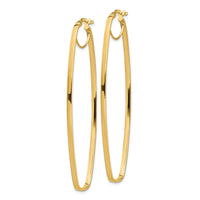 Thumbnail for 14k Polished 3mm Oval Dangle Hoop Earrings