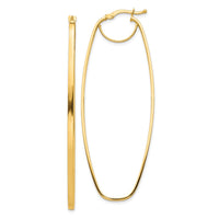 Thumbnail for 14k Polished 3mm Oval Dangle Hoop Earrings