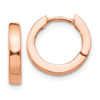 Thumbnail for 14k Rose Gold Round Hinged Hoop Earrings