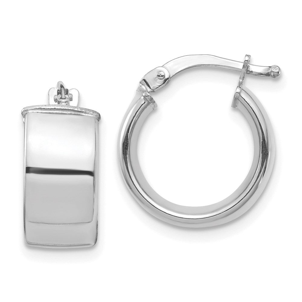 14k High Polished 7mm Hoop Earrings