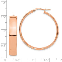 Thumbnail for 14k Rose Gold High Polished 7mm Hoop Earrings