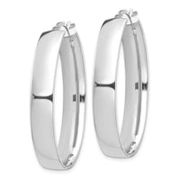 Thumbnail for 14k White Gold High Polished 7mm Oval Hoop Earrings