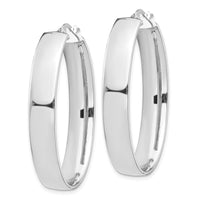 Thumbnail for 14k White Gold High Polished 7mm Oval Hoop Earrings