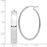 Thumbnail for 14k White Gold High Polished 7mm Oval Hoop Earrings