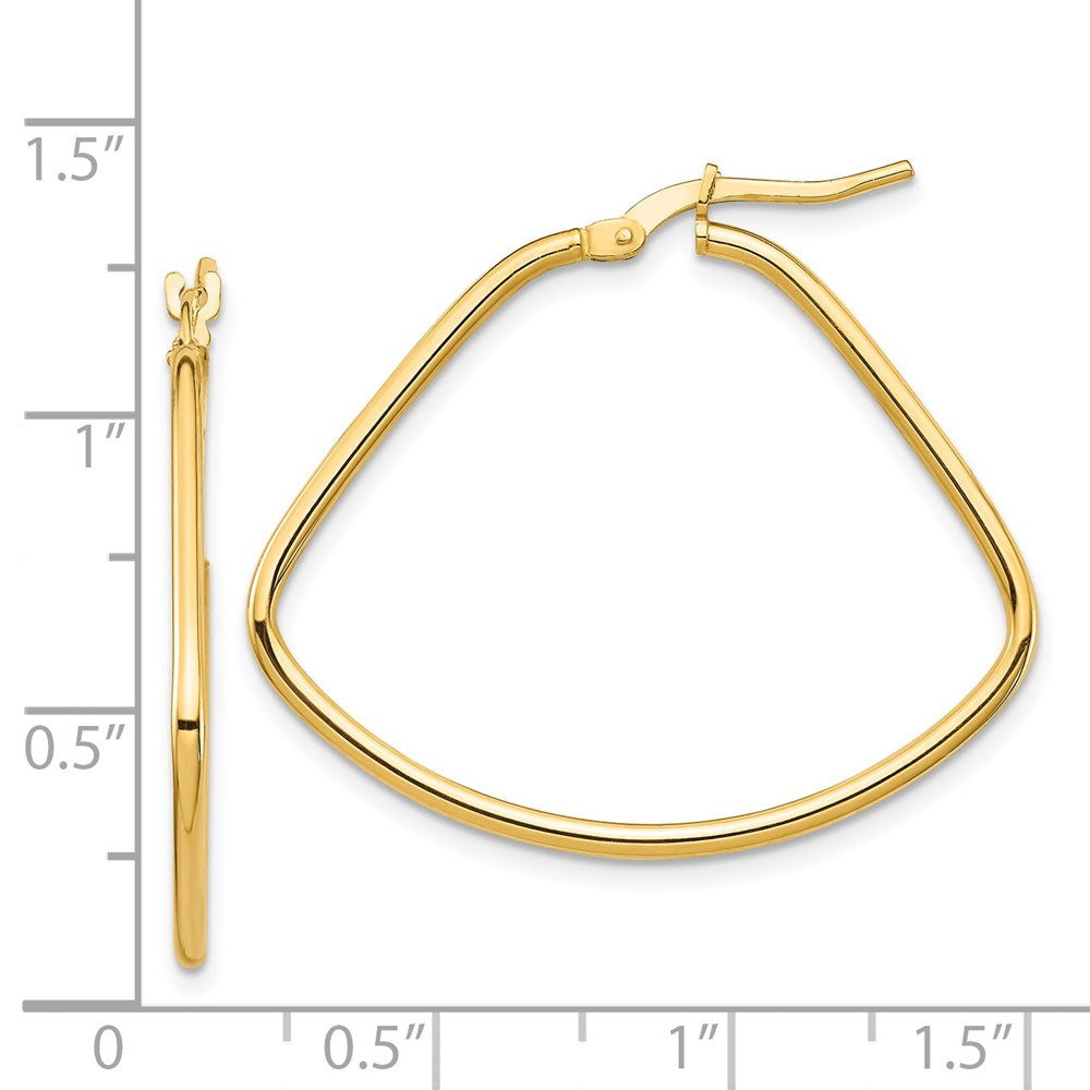 14k Polished Fancy Triangle Hoop Earrings