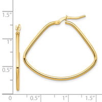 Thumbnail for 14k Polished Fancy Triangle Hoop Earrings