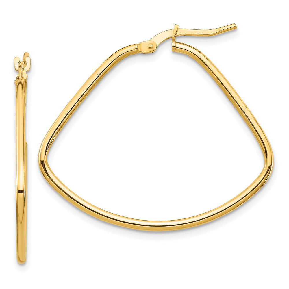 14k Polished Fancy Triangle Hoop Earrings