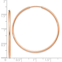 Thumbnail for 14k Rose Gold 1.5mm Polished Endless Hoop Earrings