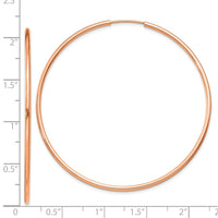 Thumbnail for 14k Rose Gold 1.5mm Polished Endless Hoop Earrings