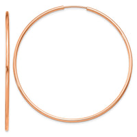 Thumbnail for 14k Rose Gold 1.5mm Polished Endless Hoop Earrings