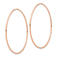 Thumbnail for 14k Rose Gold 1.5mm Polished Endless Hoop Earrings