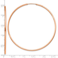 Thumbnail for 14k Rose Gold 1.5mm Polished Endless Hoop Earrings