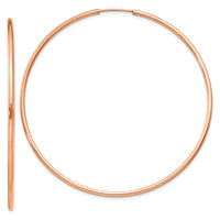 Thumbnail for 14k Rose Gold 1.5mm Polished Endless Hoop Earrings