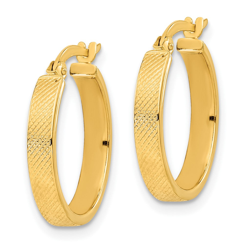 14K Textured Hoop Earrings